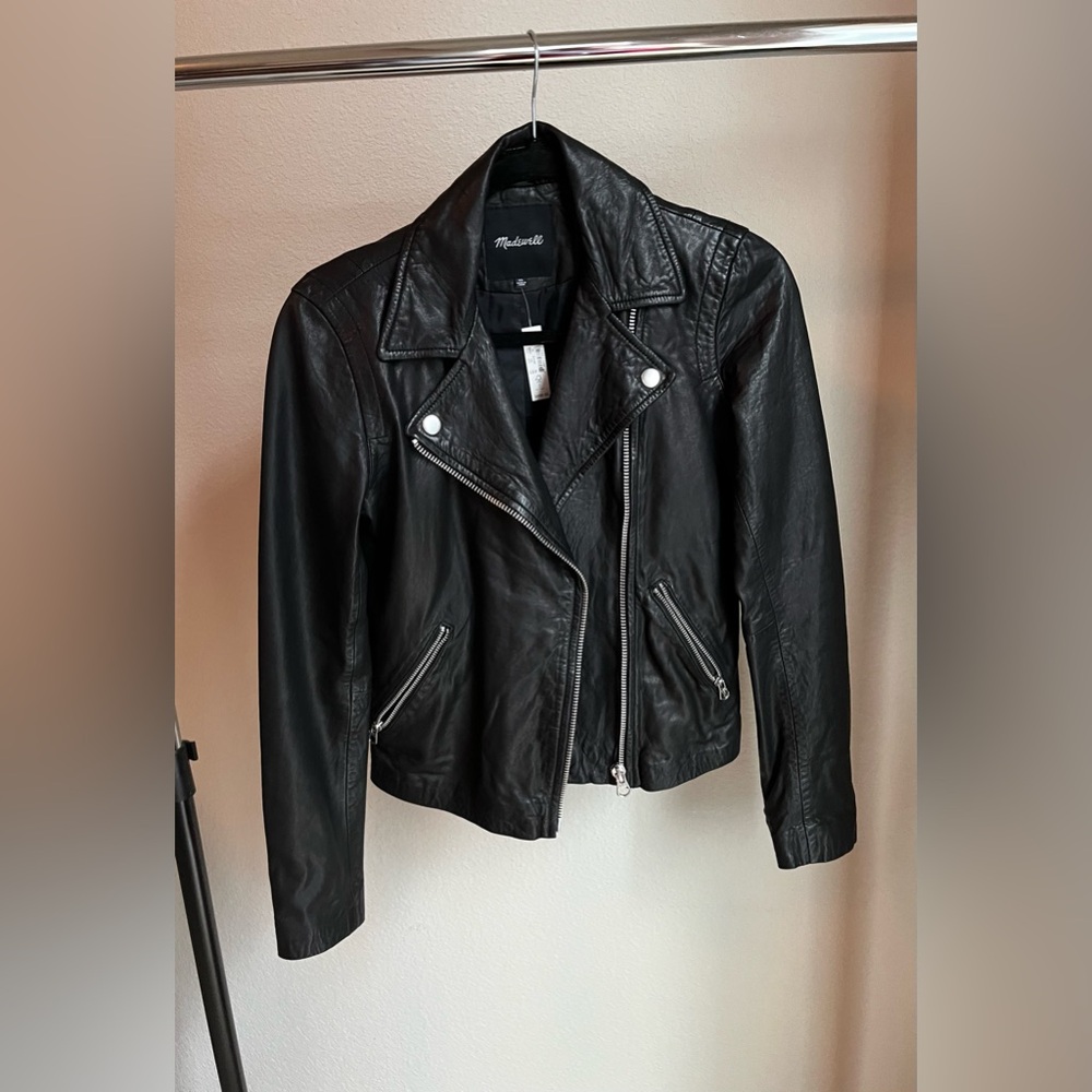Madewell Black Leather Moto Jacket